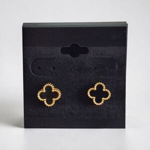 Elegant Gold Clover Stainless Steel Earrings